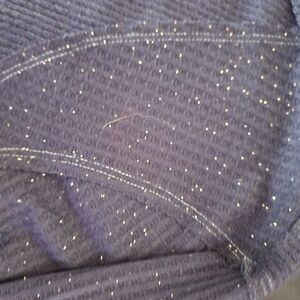 Navy Blue Ribbed Sweater with Sparkle and Coordinating  Flannel